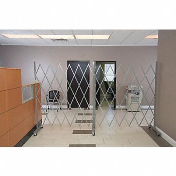 GRAINGER APPROVED Folding Gate Gray 1 to 12 ft Opening W, 54XU29