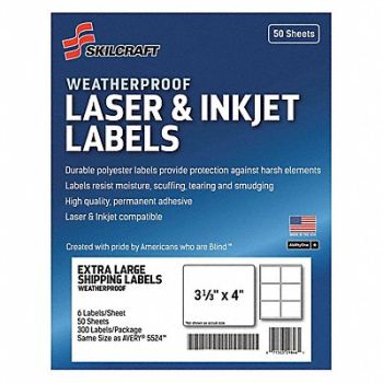 ABILITY ONE Multiple Purpose Label Paper PK50, 54XZ41