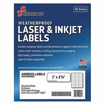 ABILITY ONE Multiple Purpose Label Paper PK50, 54XZ44