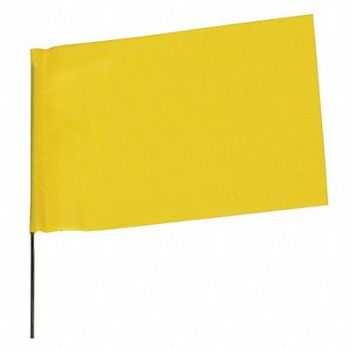 ABILITY ONE Marking Flags Solid Pattern Yellow PK100, 54XZ46