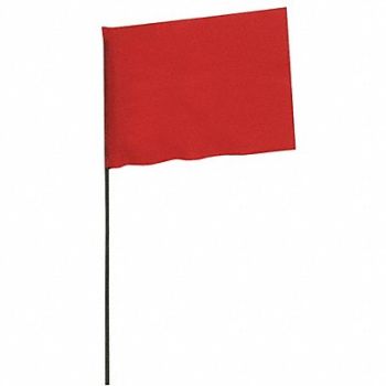 ABILITY ONE Marking Flags Solid Pattern Red PK100, 54XZ52
