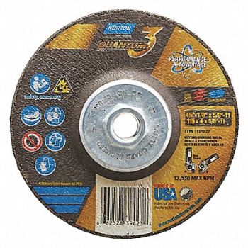 NORTON Depressed Center Wheels 4-1/2 dia., 54YL85