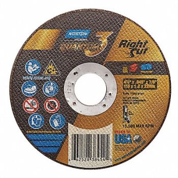 NORTON Abrasive Cut-Off Wheel 4-1/2 dia., 54YL89