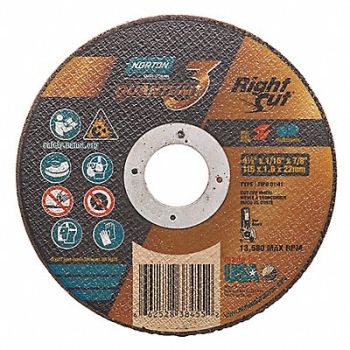 NORTON Abrasive Cut-Off Wheel 4-1/2 dia., 54YL90
