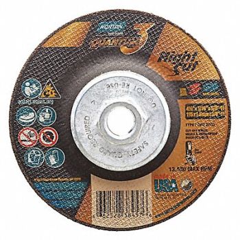 NORTON Abrasive Cut-Off Wheel Type27 4 1/2 dia, 54YL92