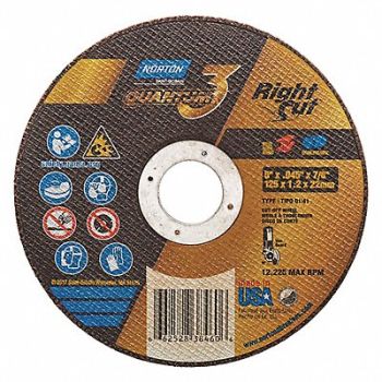 NORTON Abrasive Cut-Off Wheel 5 Dia 36 Grit, 54YL93