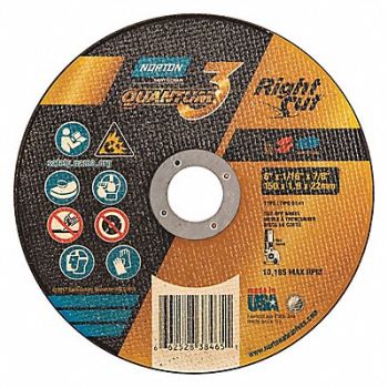 NORTON Abrasive Cut-Off Wheel 6 Dia 36 Grit, 54YL96