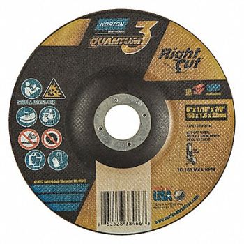 NORTON Abrasive Cut-Off Wheel 6 Dia 36 Grit, 54YL97