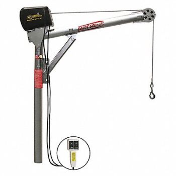 OZ LIFTING PRODUCTS Davit Crane 500 lb 27.5in to 42in Reach, 54YM52