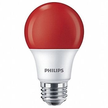 PHILIPS LED Bulb A19 3000K 60 lm 8W, 54YP62