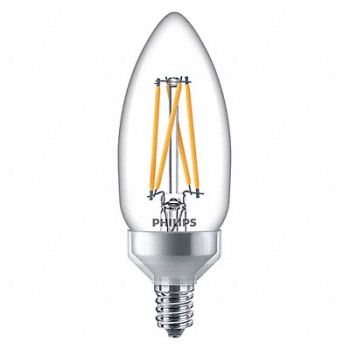 PHILIPS LED Bulb B11 2200 to 2700K 300 lm 3.3W, 54YP67
