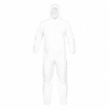 MICROMAX Hooded Disposable Coveralls White 4XL, 54ZF34
