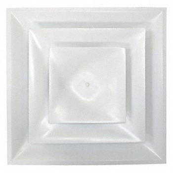 AMERICAN LOUVER Ceiling Diffuser Square Plastic 14 Duct, 54ZF40