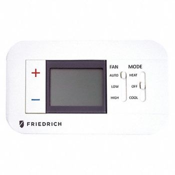 FRIEDRICH Wired Thermostat 24VDC Plastic White, 54ZV40