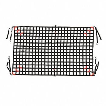QUARANTINE RESTRAINTS Cargo Net Black Polyester 12 ft 6 L, 54ZV49