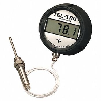 TEL-TRU Digital Panel Mount Thermometer RTD 7 H, 55CL54