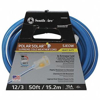 SOUTHWIRE Extension Cord 12 AWG 125VAC 50 ft L, 55CW38