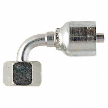 PARKER Crimp Fitting 90 Deg 3/8 ID M22-1.5 F, 55CZ54