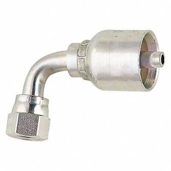 PARKER Crimp Fitting 90 Deg 1/2 ID 3/4 FJIC, 55CZ93