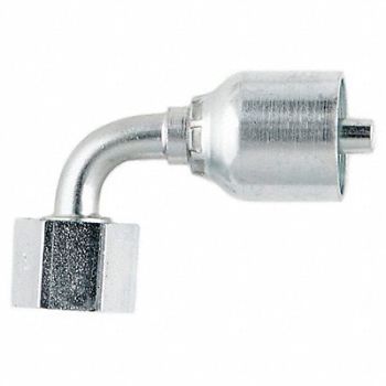 PARKER Crimp Fitting 90 Deg 1/4 ID M14-1.5 F, 55DC01