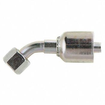 PARKER Crimp Fitting 45 Deg 1/4 I.D. F Metric, 55DC51