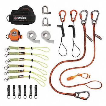ERGODYNE Tool Tethering Kit Black/Green/Orange, 55EE66