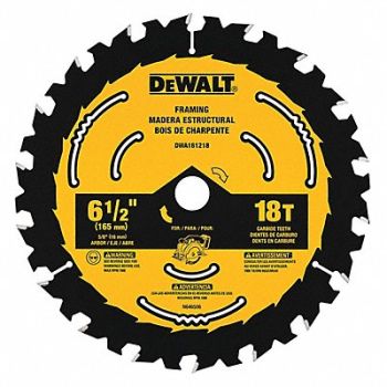 DEWALT Circular Saw Blade Blade Dia 6-1/2 in., 55EF17