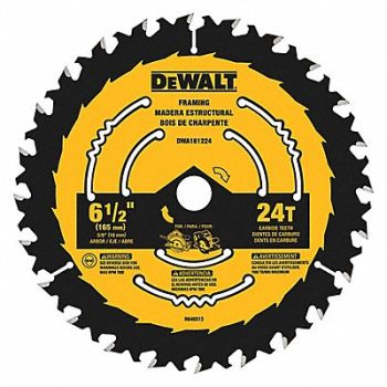 DEWALT Circular Saw Blade Blade Dia 6-1/2 in., 55EF18