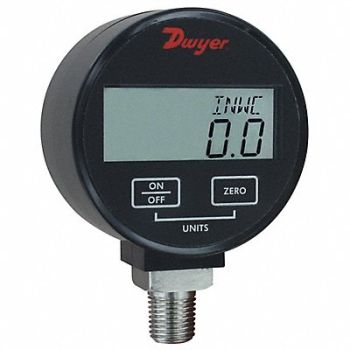 DWYER K4248 Digital Pressure Gauge 3 Dial Size Blk, 55EJ16