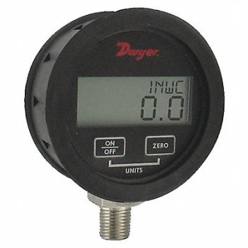 DWYER K4246 Digital Pressure Gauge 3 Dial Size Blk, 55EJ26