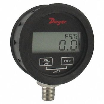 DWYER K4246 Digital Pressure Gauge 3 Dial Size Blk, 55EJ29