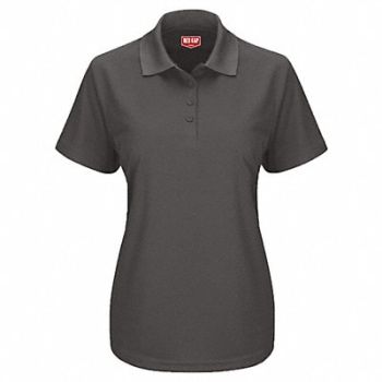 RED KAP Short Sleeve Polo Womens 3XL Polyester, 55EM09