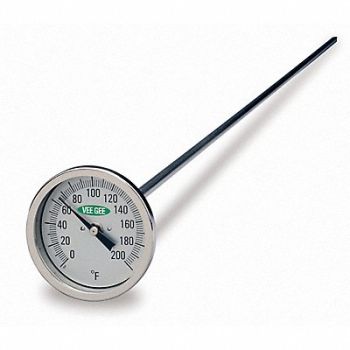 VEE GEE Compost Dial Thermometer 5/16 Dia Stem, 55EZ27