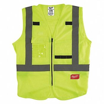 MILWAUKEE High Visibility Vest 2XL/3XL Ylw/Green, 55FF13