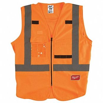MILWAUKEE High Visibility Vest S/M Orange/Red, 55FF14