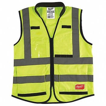 MILWAUKEE K2424 High Visibility Vest 2XL/3XL Ylw/Green, 55FF24
