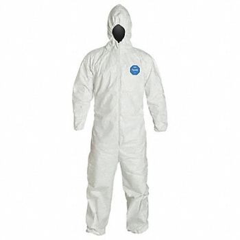 DUPONT Hooded Coverall Elastic White 6XL PK25, 25RP93