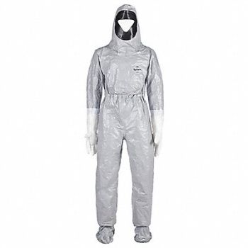 DUPONT Hooded Coveralls Gray 5XL Elastic, 55GX58
