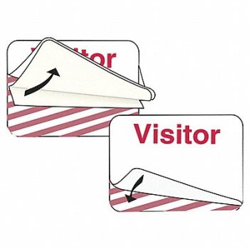 BRADY Visitor Expiring Badge Red/White, 55GZ09
