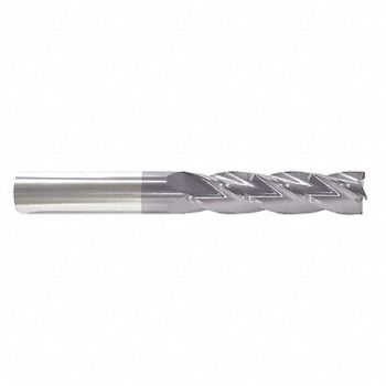 GRAINGER APPROVED Sq. End Mill Single End Carb 3/8, 55HG12