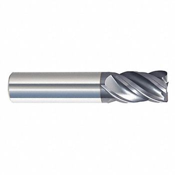 GRAINGER APPROVED Cor Rad End Mill 5/8 Carb 0 rad, 55HU78