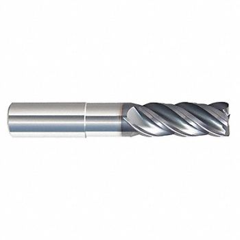 GRAINGER APPROVED Cor Rad End Mill 1/2 Carb 0 rad, 55HV52