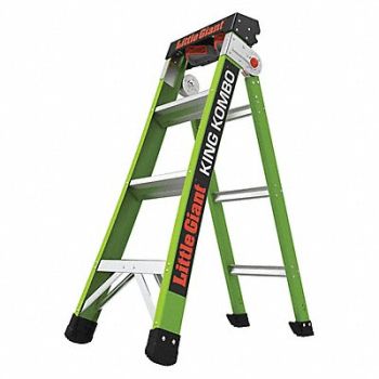 LITTLE GIANT Multipurpose Ladder Extended 6 ft 10 H, 55HX89