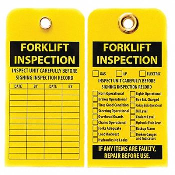 SKILCRAFT Inspection Tag 5-3/4 H 3 W Vinyl PK10, 55HY34