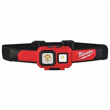 MILWAUKEE GenPurp Headlamp Plastic Black Red 450lm, 55JC13