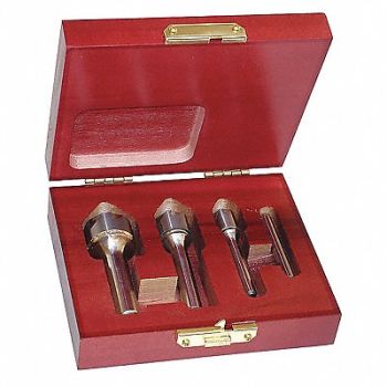 GRAINGER APPROVED Countersink Set Carbide 4 Pieces, 55JD75