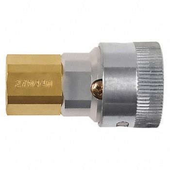 MILLER Air Hose Socket 1/4 Brass Steel PK2, 55JF46