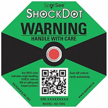 SHOCKWATCH G-Force Indicator Label 100G PK50, 55JF83