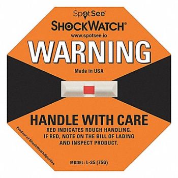 SHOCKWATCH G-Force Indicator Label 75G PK50, 55JF89