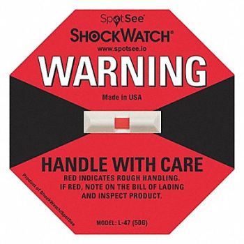 SHOCKWATCH G-Force Indicator Label 50G PK50, 55JF90